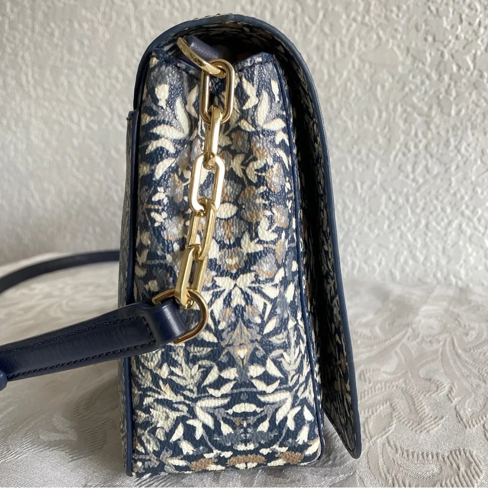 Tory Burch floral print flap crossbody bag